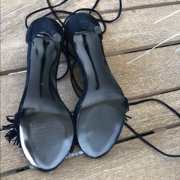 (Sold) Steve Madden Sassey Black Suede Fringe Heel - Picture 8 of 8